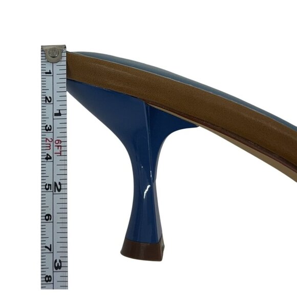 LILIANA / Dana-1 / Blue Denim / Open-Toe Heels / With Floral Accent & Tan Trim - Picture 5 of 8